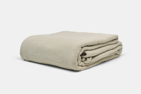 Luxury Herringbone Cotton Throw – USA-Made, Heirloom-Quality Blanket for Home or Gifts American Blossom Linens  Blankets