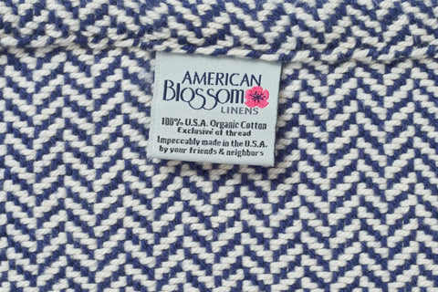 Luxury Herringbone Cotton Throw – USA-Made, Heirloom-Quality Blanket for Home or Gifts American Blossom Linens  Blankets