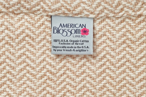 Luxury Herringbone Cotton Throw – USA-Made, Heirloom-Quality Blanket for Home or Gifts American Blossom Linens  Blankets