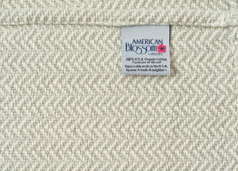 Luxury Herringbone Cotton Throw – USA-Made, Heirloom-Quality Blanket for Home or Gifts American Blossom Linens  Blankets
