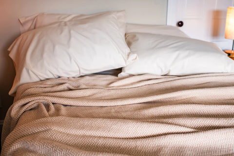 Luxury Herringbone Cotton Throw – USA-Made, Heirloom-Quality Blanket for Home or Gifts American Blossom Linens  Blankets