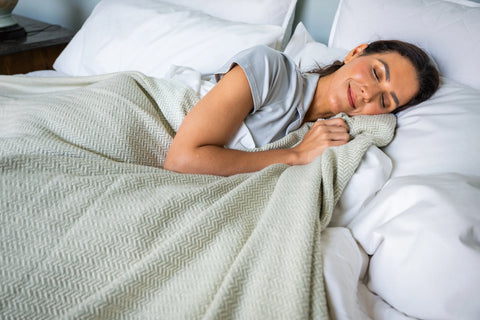 Luxury Herringbone Cotton Throw – USA-Made, Heirloom-Quality Blanket for Home or Gifts American Blossom Linens  Blankets