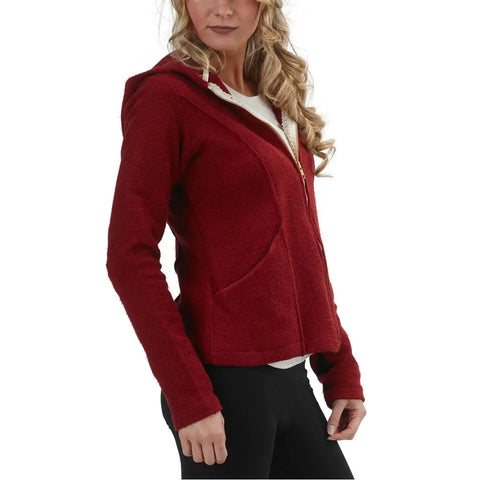 Mackenzie Syrah Zip Hoodie – Organic Cotton French Terry Activewear Sweatshirt with Lace Detail | Made in USA Spiritex | Sustainable Apparel  Women's Jackets & Vests