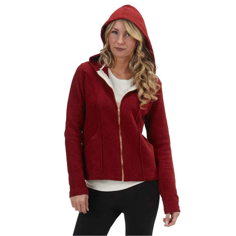 Mackenzie Syrah Zip Hoodie – Organic Cotton French Terry Activewear Sweatshirt with Lace Detail | Made in USA Spiritex | Sustainable Apparel  Women's Jackets & Vests