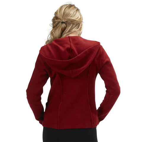 Mackenzie Syrah Zip Hoodie – Organic Cotton French Terry Activewear Sweatshirt with Lace Detail | Made in USA Spiritex | Sustainable Apparel  Women's Jackets & Vests