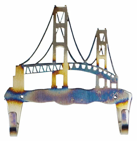 Mackinac Bridge Wall Hook – Handcrafted Steel Coat and Towel Holder | Made in USA Rustic Home Decor Knights Home Decor  item