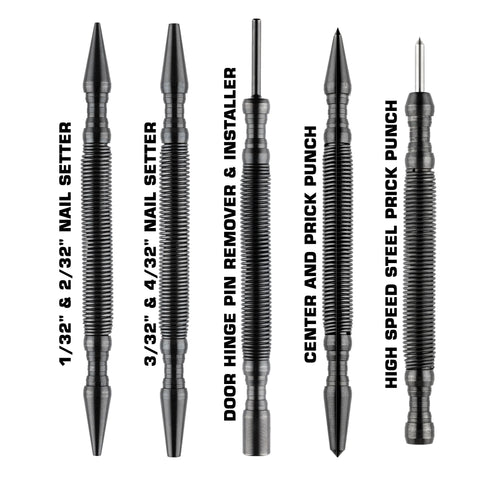 Made in USA Hammerless Punch Set – Deluxe Nail Setter and Door Hinge Tool Kit Hammerless Impact Technology  item