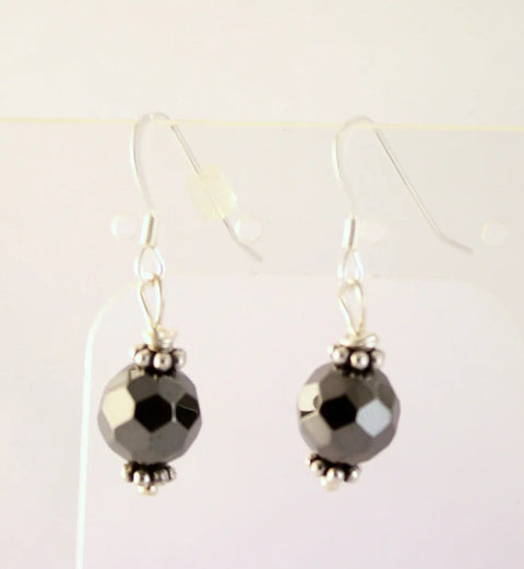 Magnetic Hematite Stone Earrings – Faceted Bead Jewelry for Women | Handmade in USA by Michelle Marie Boutique Michelle Marie Boutique  Earrings