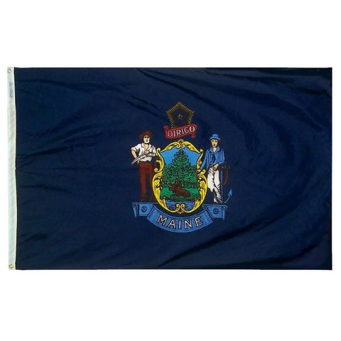 Maine State Flag Printed on Durable 200 Denier Nylon – UV Resistant Outdoor Banner | Made in USA Freedom Flag and Pole 