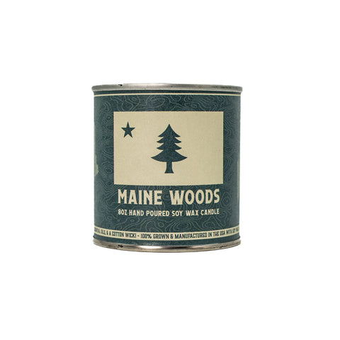 Maine Woods Scented Candle 8 Oz – Hand Poured Soy Wax with Fresh Fir Aroma | Made in USA All American Maker 