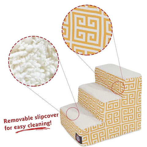 Majestic 3 Step Pet Stairs – Soft Cushioned Steps 15 Inch – Made in USA Majestic Pet