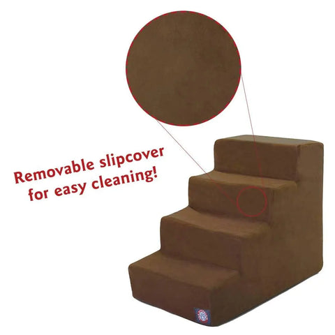 Majestic Pet Suede 4 Step Stairs – Small Pet Ramp – Removable Cover | Made in USA Majestic Pet