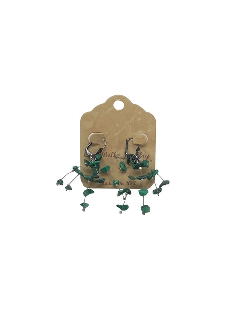 Malachite Stone Firework Dangle Earrings – Hypoallergenic Leverback Jewelry | Made in USA by Ciao Bella Michelle Marie Boutique  Earrings