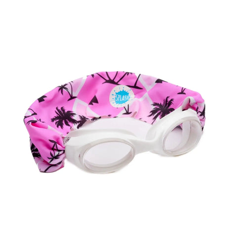 Malibu Swim Goggles With Tangle-Free Pink Diamond Strap – Anti-Fog Clear Lenses | Assembled in USA Splash Place  Swim Goggles