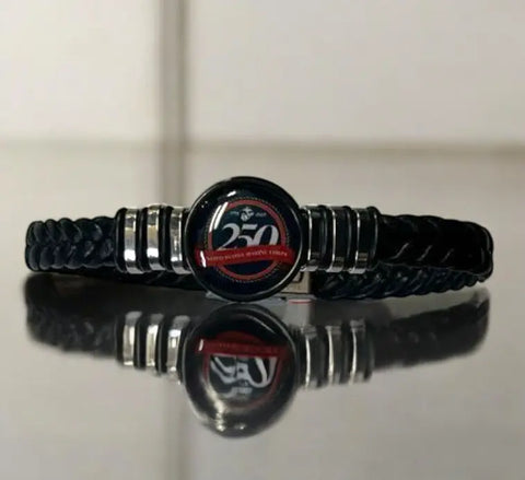 Marine Corps 250th Anniversary Braided Leather Bracelet – Handmade Adjustable Black Band | Made in USA Michelle Marie Boutique  Bracelets