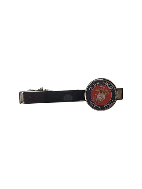 Marine Corps Emblem Tie Bar – Silver Tone Military Accessory for Marines | Made in USA Durable Design Michelle Marie Boutique 