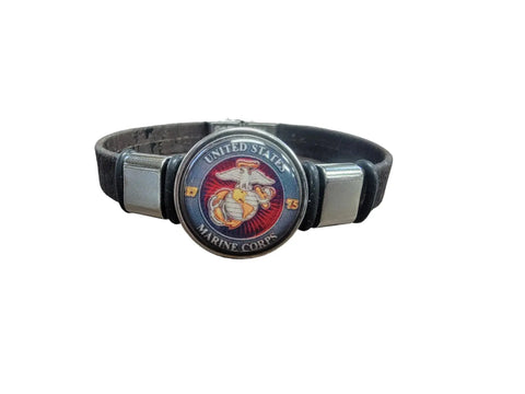 Marine Corps Green Cork Bracelet – Eco-Friendly Patriotic Wristband in 5 Sizes | Handmade in USA Michelle Marie Boutique  Bracelets