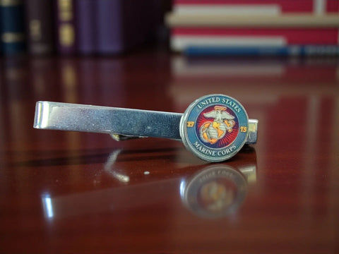 Marine Corps Green Emblem Tie Clip – Stainless Steel Silver Finish | Officially Licensed | Made in USA Michelle Marie Boutique  Tie clips