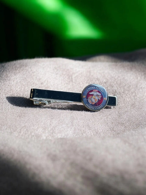 Marine Corps Green Emblem Tie Clip – Stainless Steel Silver Finish | Officially Licensed | Made in USA Michelle Marie Boutique  Tie clips