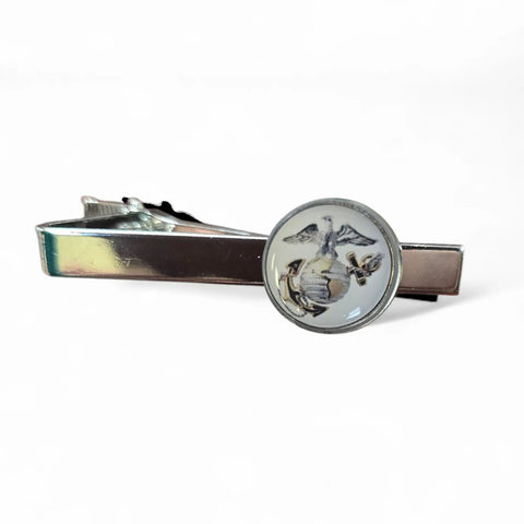 Marine Corps Silver EGA Tie Bar Clip – Patriotic Military Accessory – Michelle Marie Boutique | Made in USA | Stainless Steel Finish Michelle Marie Boutique  Tie clips