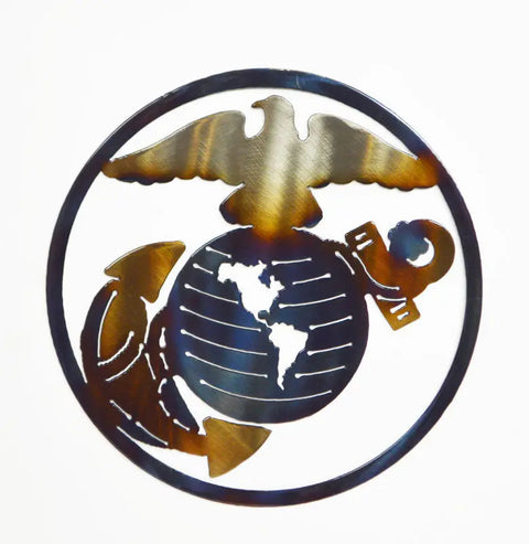 Marines Eagle Globe Anchor Wall Art – Handmade Metal Decor | Made in USA Knights Home Decor  item