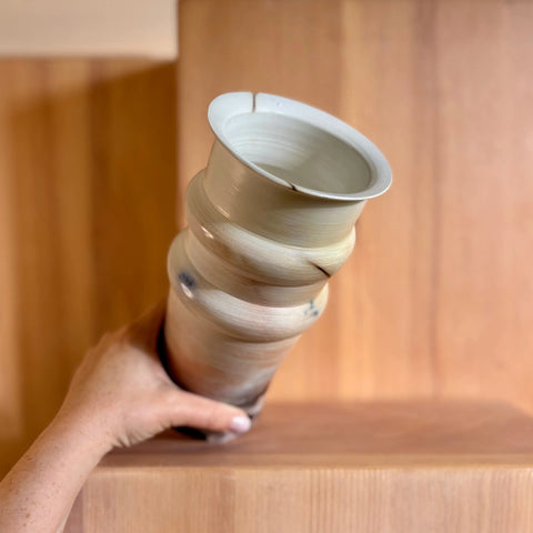 Martian Illusion 2 | Handcrafted Porcelain Decorative Vase 8.5 Inch Saggar-Fired Rustic Finish – All Muddy Ceramics | Made in USA All Muddy 