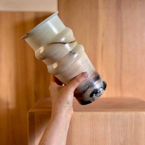 Martian Illusion 2 | Handcrafted Porcelain Decorative Vase 8.5 Inch Saggar-Fired Rustic Finish – All Muddy Ceramics | Made in USA All Muddy 