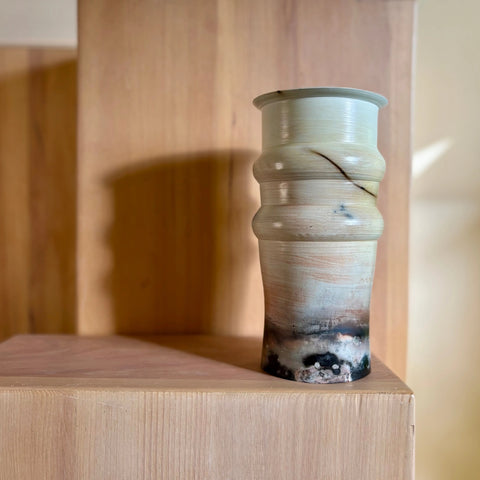 Martian Illusion 2 | Handcrafted Porcelain Decorative Vase 8.5 Inch Saggar-Fired Rustic Finish – All Muddy Ceramics | Made in USA All Muddy 