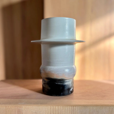 Martian Illusion 7 | Porcelain Vase 6.5 Inch Height – Saggar-Fired Minimalist Decor | Made in USA All Muddy 