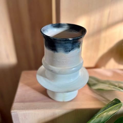 Martian Illusion 8 | Handcrafted Saggar-Fired Porcelain Decorative Vase 5.5 Inch Width 7.25 Inch Height | Made in USA Artisan Home Decor All Muddy 