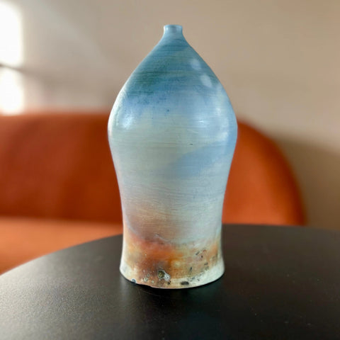 Martian Sunset 1 | Handmade Porcelain Decorative Vase 8.25 Inch Saggar-Fired Art Piece – Earthy Hues by Hillit Wahlberg | Made in USA All Muddy 
