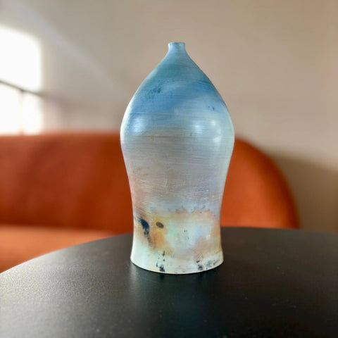 Martian Sunset 1 | Handmade Porcelain Decorative Vase 8.25 Inch Saggar-Fired Art Piece – Earthy Hues by Hillit Wahlberg | Made in USA All Muddy 