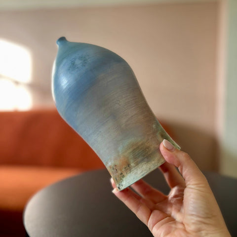 Martian Sunset 1 | Handmade Porcelain Decorative Vase 8.25 Inch Saggar-Fired Art Piece – Earthy Hues by Hillit Wahlberg | Made in USA All Muddy 