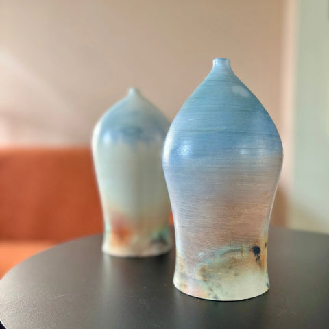 Martian Sunset 1 | Handmade Porcelain Decorative Vase 8.25 Inch Saggar-Fired Art Piece – Earthy Hues by Hillit Wahlberg | Made in USA All Muddy 