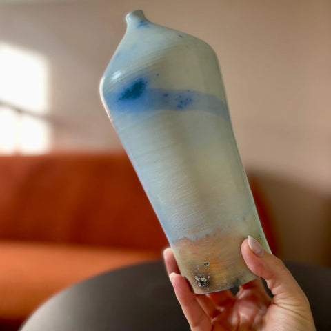 Martian Sunset 2 | Handcrafted 9 Inch Saggar-Fired Porcelain Vase – Martian Sunset Design by Hillit Wahlberg | Made in USA All Muddy 