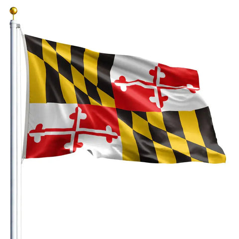 Maryland State Flag – Durable Outdoor Nylon with UV-Resistant | Made in USA Freedom Flag and Pole 