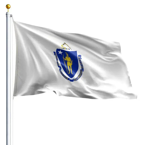 Massachusetts State Flag - 100% Made in USA Freedom Flag and Pole 