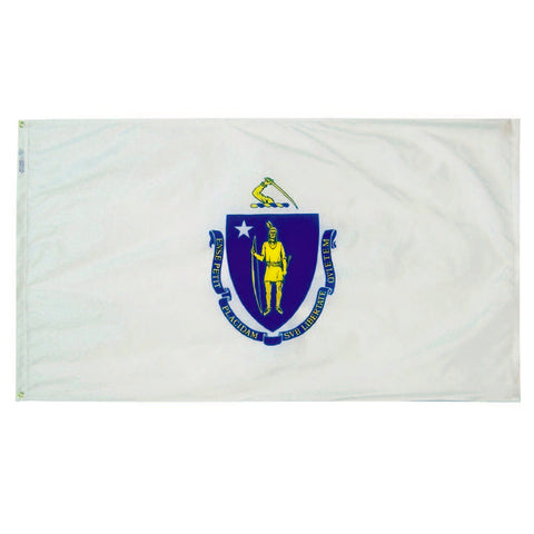 Massachusetts State Flag 3x5 ft – UV-Resistant Outdoor Nylon with SolarGuard Dyes | Made in USA Freedom Flag and Pole 