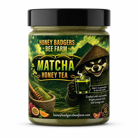 Matcha Green Honey Tea Blend – Natural Infused Drink Mix | Made in USA Brooksville, Florida Honey Badgers Bee Farm  All natural Tea