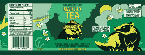 Matcha Green Honey Tea Honey Badgers Bee Farm  All natural Tea