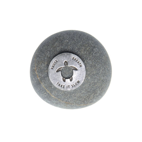 Meditation Stone – Pause Breath Take It Slow Mindfulness Gift | Made in USA Calming Token Whitney Howard Designs  Meditation Stones