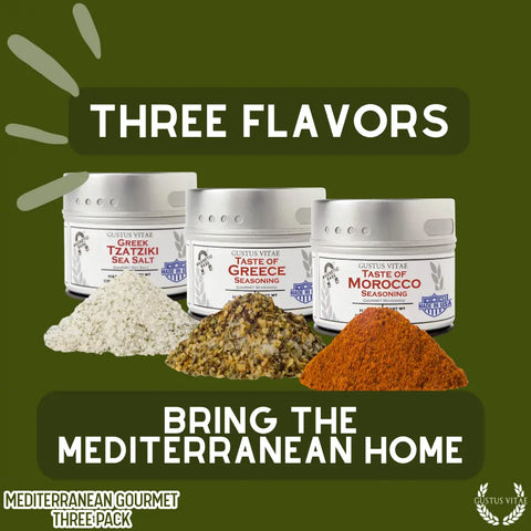 Mediterranean Spice Trio Set – Gourmet Seasoning Collection | Made in USA Gustus Vitae  Collections & Gift Sets