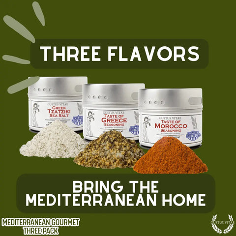 Mediterranean Spice Trio Set – Gourmet Seasoning Collection | Made in USA Gustus Vitae  Collections & Gift Sets