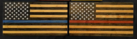 Medium Cherry Hardwood American Flag Wall Decor – 10.25 x 18.875 Inch Laser Engraved | Made in USA American Grains LLC 