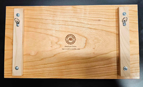 Medium Cherry Hardwood American Flag Wall Decor – 10.25 x 18.875 Inch Laser Engraved | Made in USA American Grains LLC 