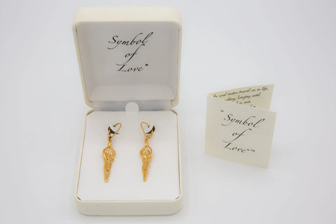 Medium Soulmate Earrings 1.75 Inch – Sterling Silver 14kt Gold Overlay | Made in USA Symbol of Love Jewelry