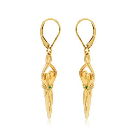 Medium Soulmate Earrings – 1.75 Inch .925 Sterling Silver with 14kt Gold Overlay | Made in USA Symbol of Love Jewelry