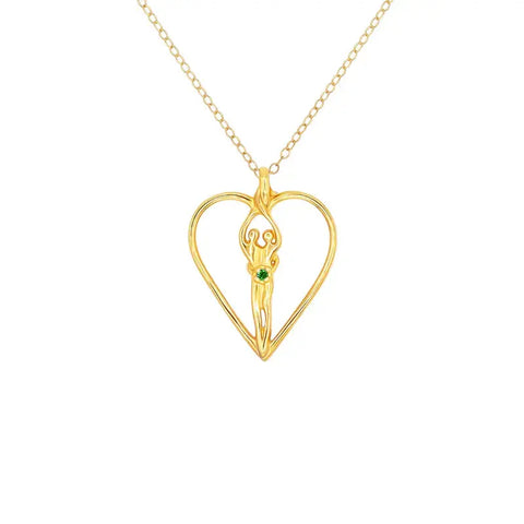 Medium Soulmate Heart Necklace – 14kt Gold Overlay Sterling Silver 18 Inch Chain | Made in USA Symbol of Love Jewelry