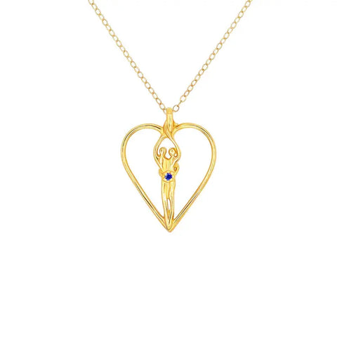 Medium Soulmate Heart Necklace – 14kt Gold Overlay Sterling Silver 18 Inch Chain | Made in USA Symbol of Love Jewelry