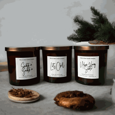 Men of R&B Luxury Scented Candle Set Wick and Glow Candle Company™  Candles